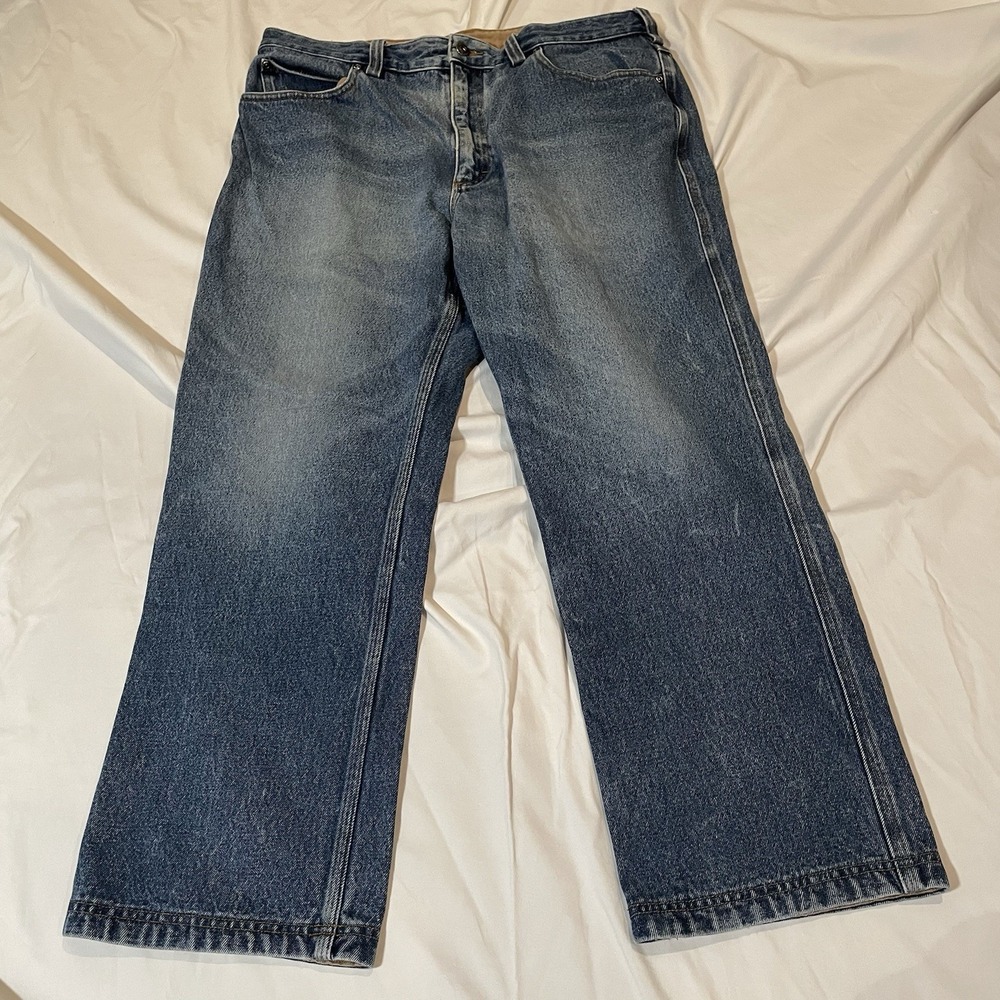 Duluth Trading Co Jeans Men's 38x28 Blue Relaxed Fit Straight Denim RN#106803